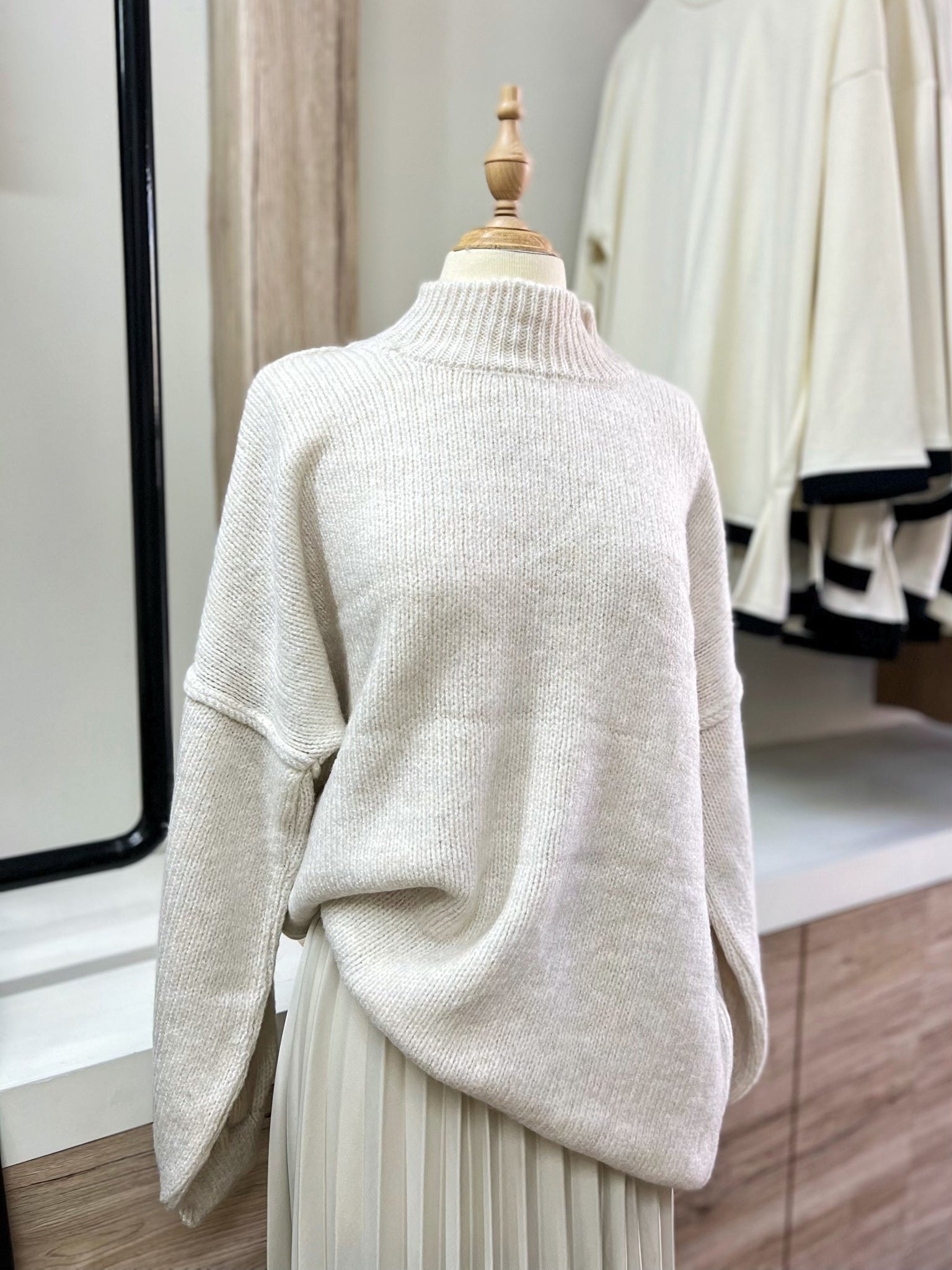 Drop shoulder sweater